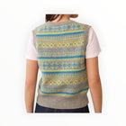 White + Warren Fairisle Cashmere Vest - Lime