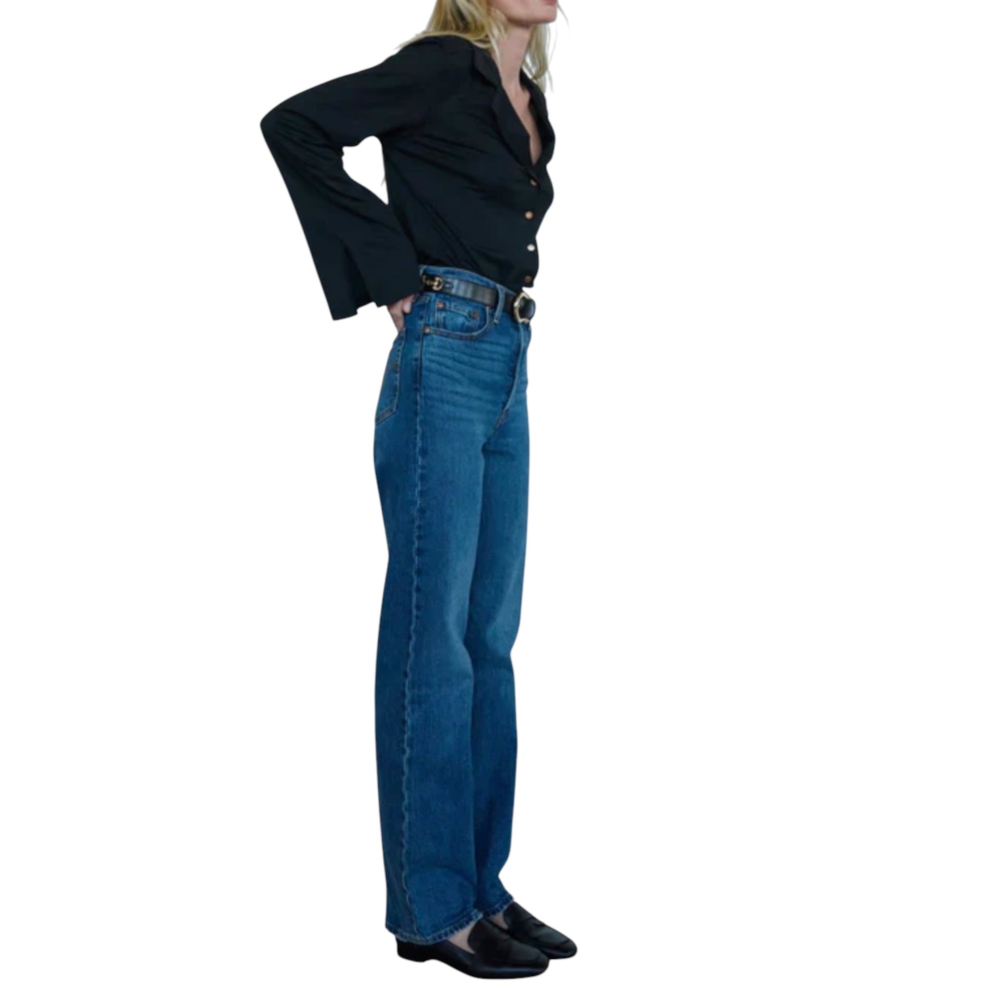 Nation Ltd Amelie Envelepe Neck Top - Jet Black