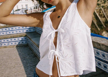 Bella Dahl Sleeveless Tie Front Top - White