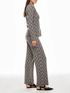 Naadam Luxe Plaid Jacquard Collared Button Up - Cement