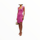 SIMKHAI Covina Compact Rib Mini Wrap Dress - Opera Pink