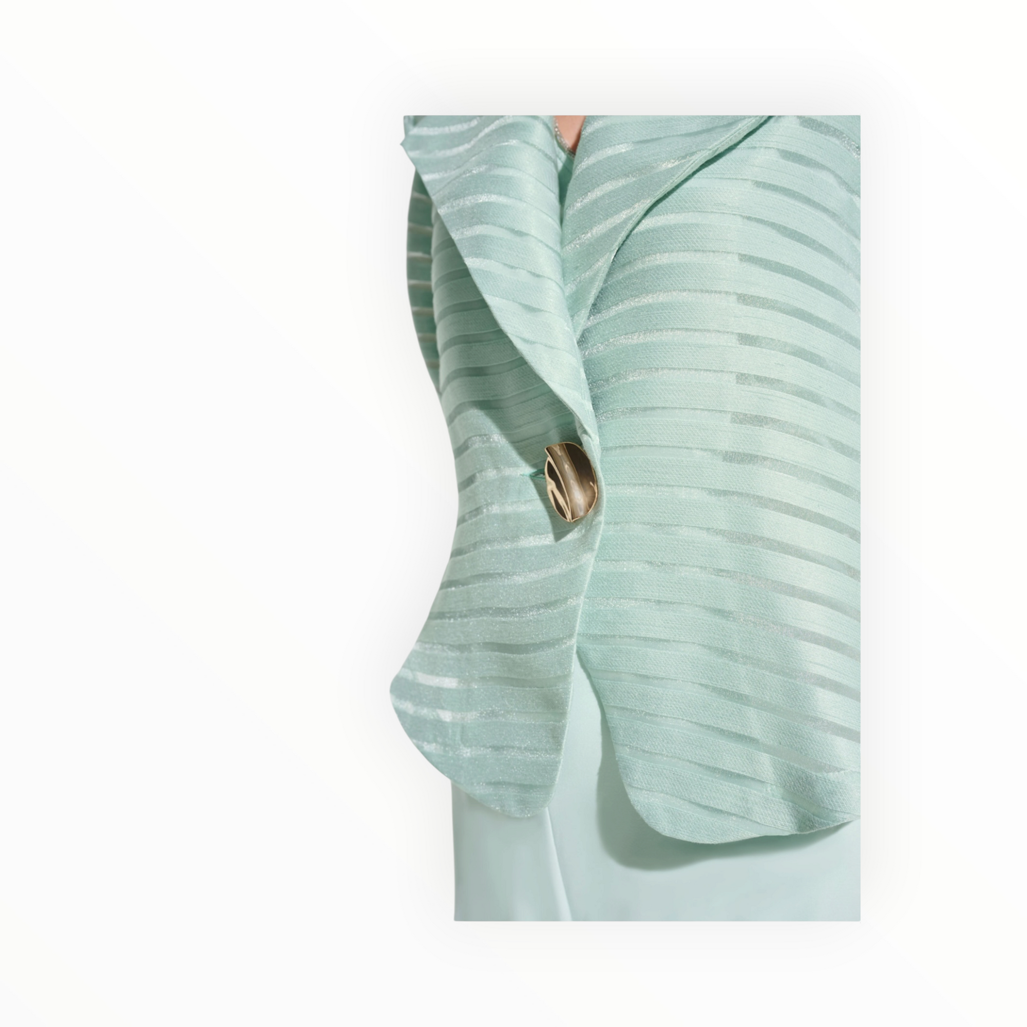 Joseph Ribkoff Shadow Stripe Swing Jacket W/Lapel Style - Pistachio