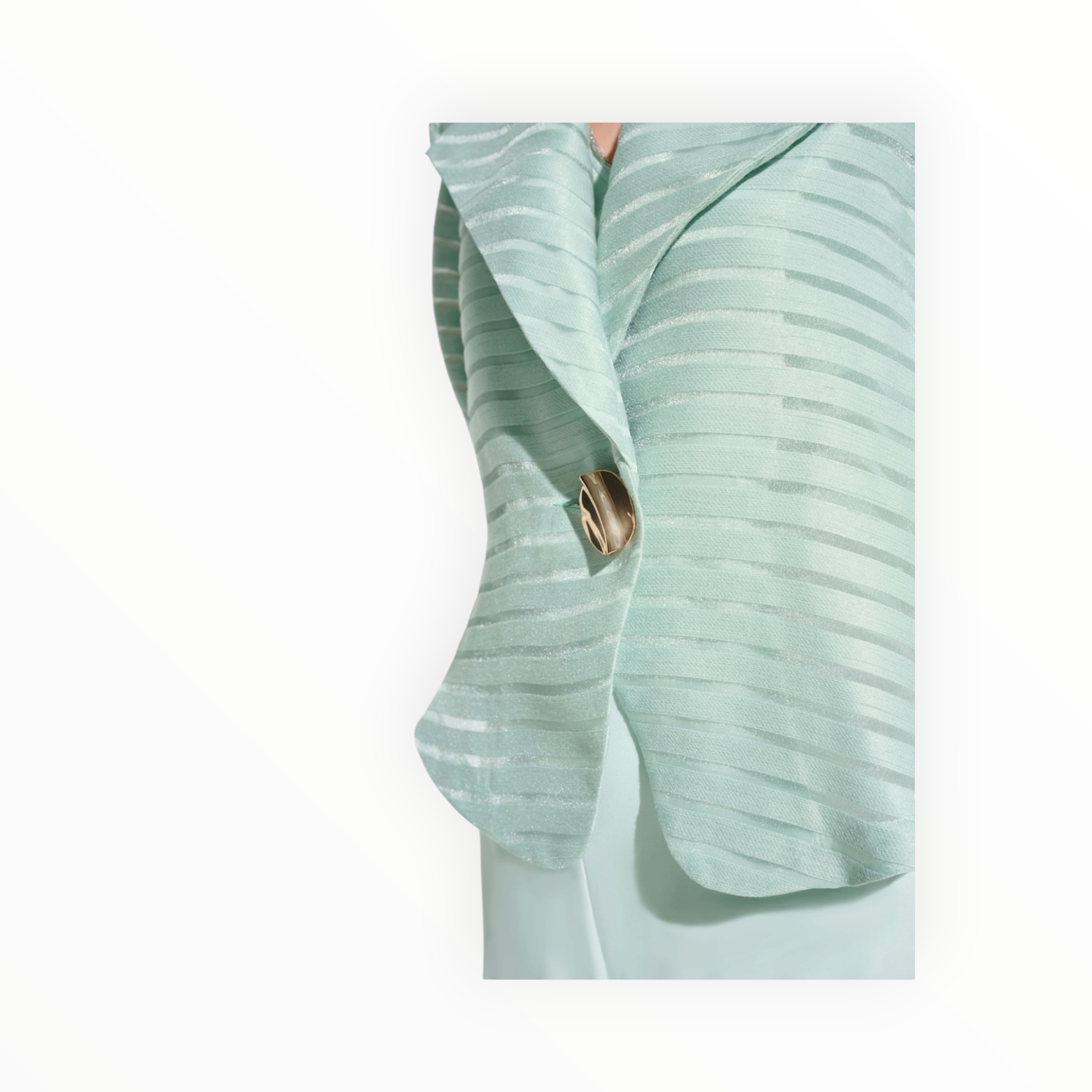 Joseph Ribkoff Shadow Stripe Swing Jacket W/Lapel Style - Pistachio