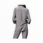 Lola & Sophie Steel Satin With Rib Trim Jacket