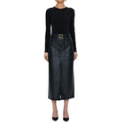 Pistola Alice Faux Leather Utility Skirt - Slate Black