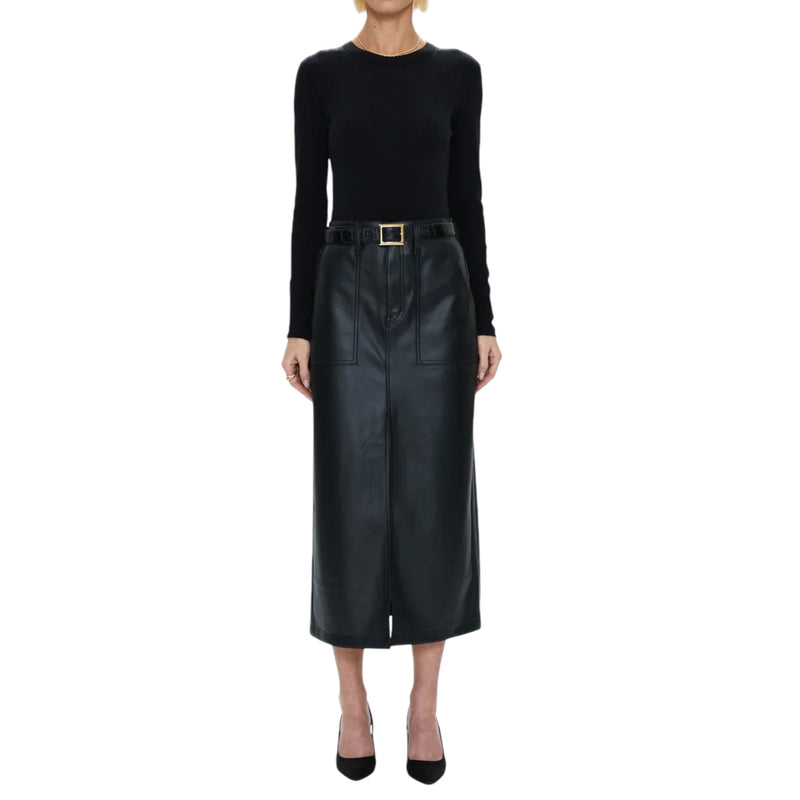 Pistola Alice Faux Leather Utility Skirt - Slate Black