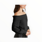 525 Marisa Relaxed Off Shoulder Pullover - Black