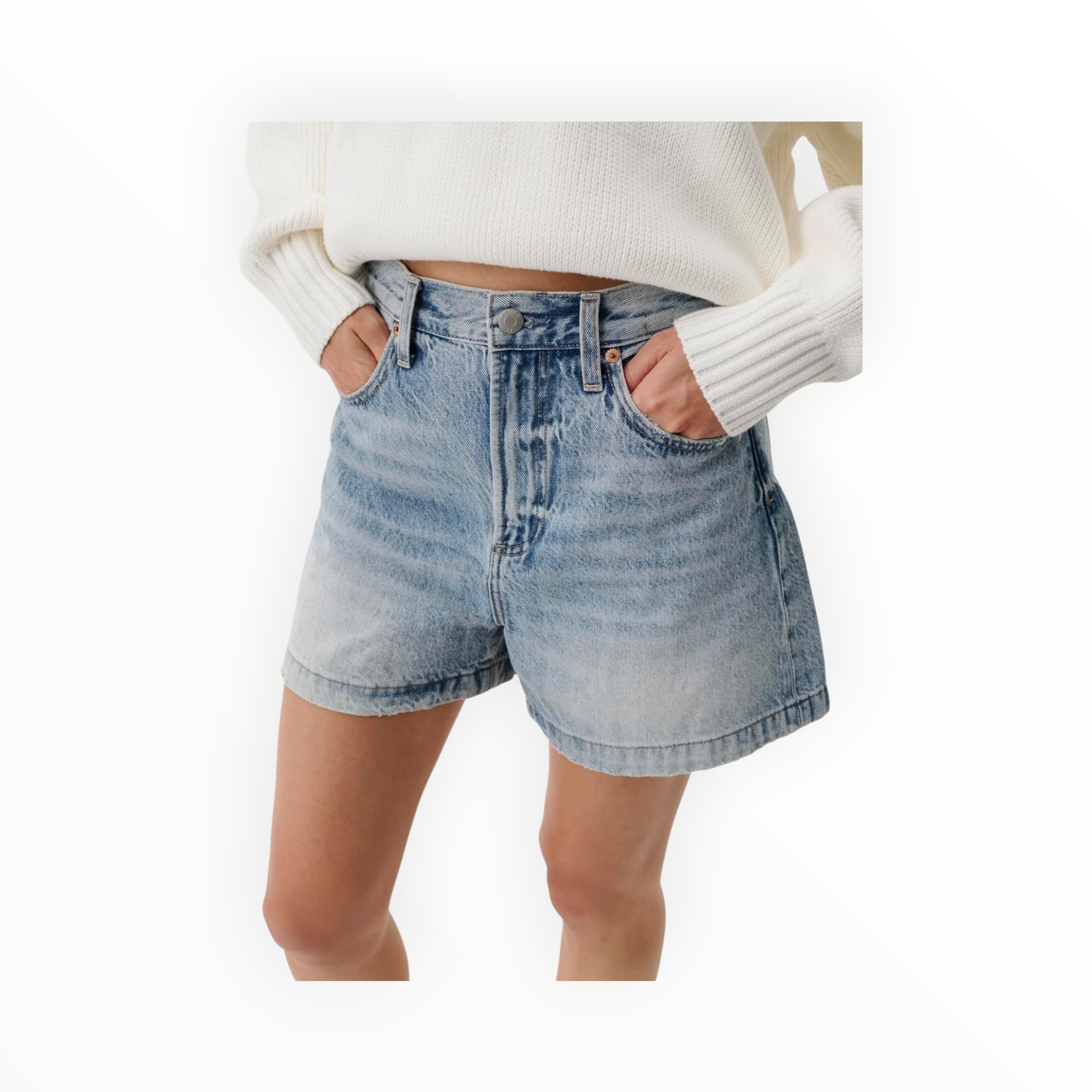 Pistola Saige High Rise A-Line Shorts - French Riviera