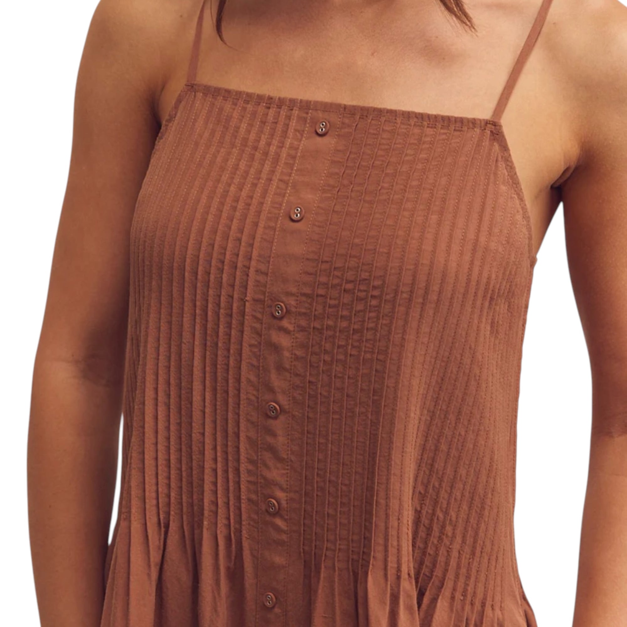 amente Pintuck Cami Dress - Latte