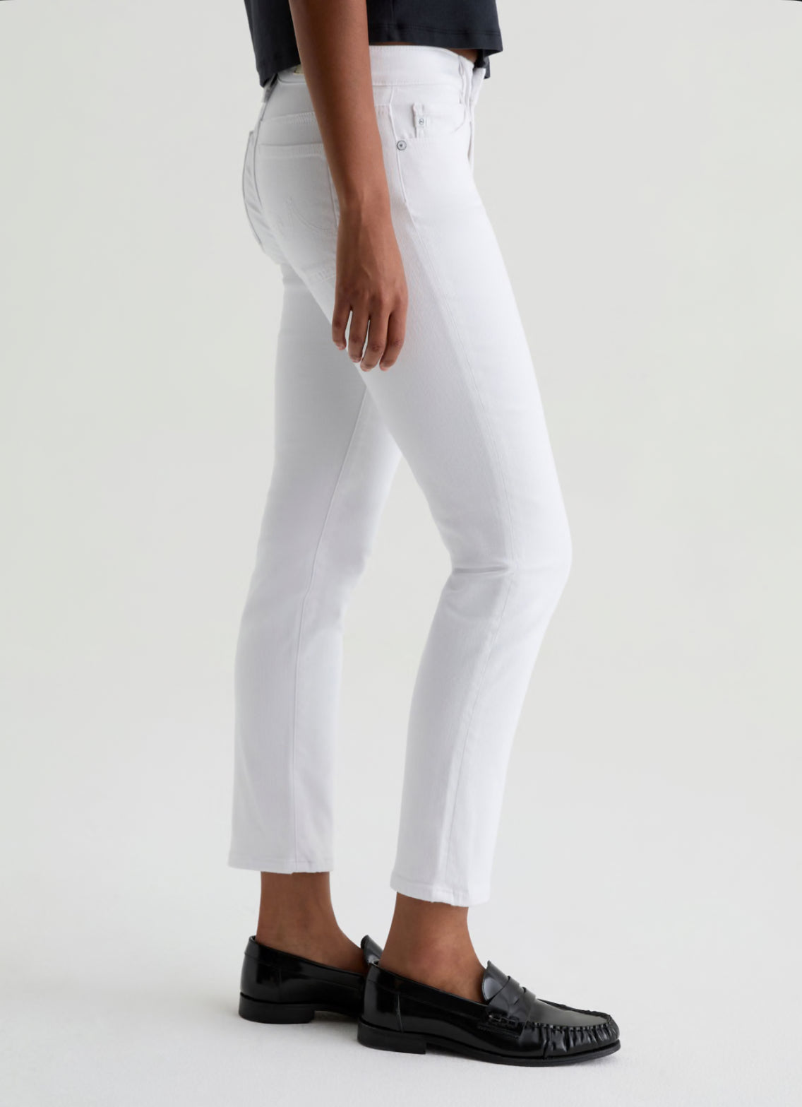 AG Jeans Mari Crop Mid Rise Slim Straight - Gallery White