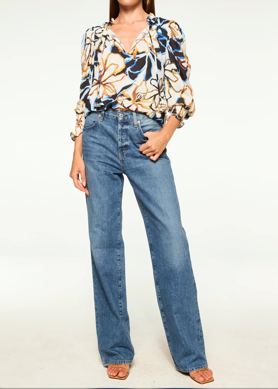 MISA Siena Top - Bold Blooms Crepe