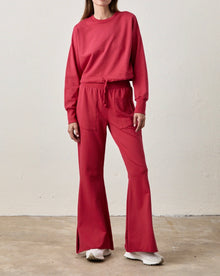 NSF Rusty HW Slit Side Flair Sweat Pants - Crimson