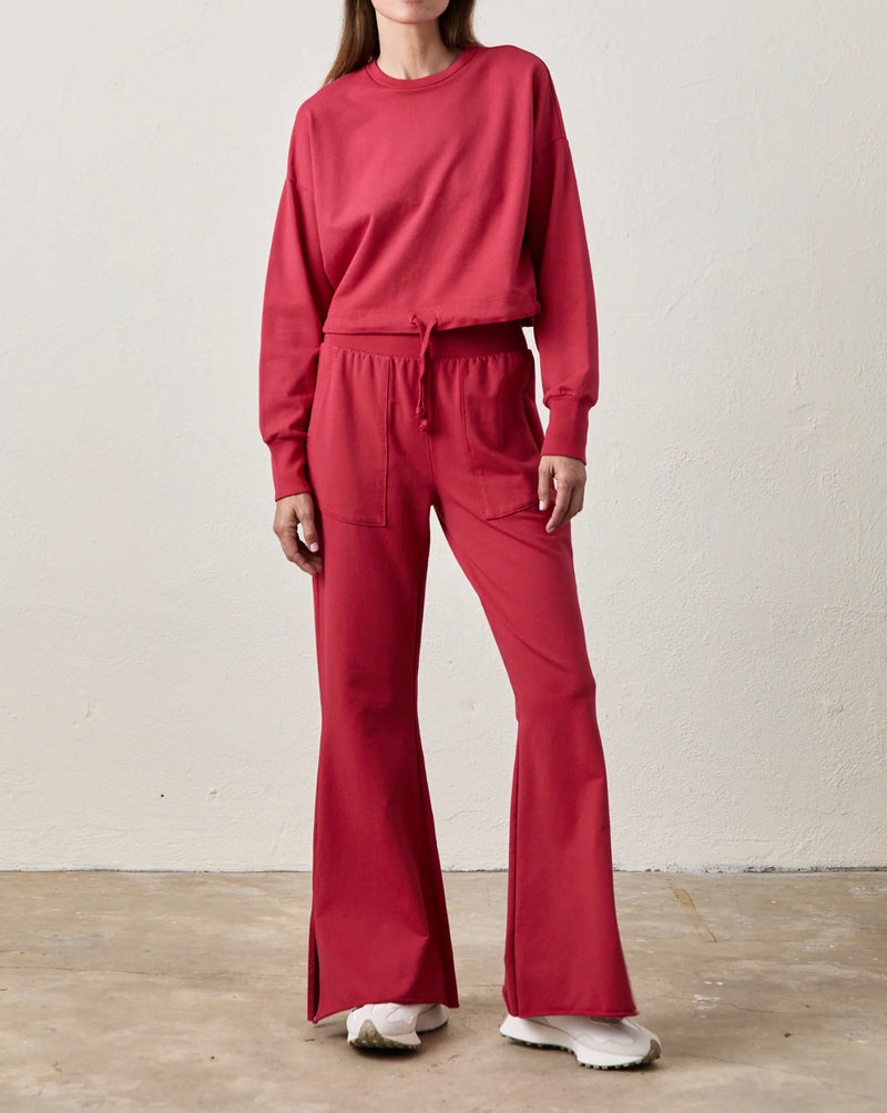 NSF Rusty HW Slit Side Flair Sweat Pants - Crimson