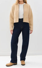 Frame Lofty Crochet Cardigan - Wheat