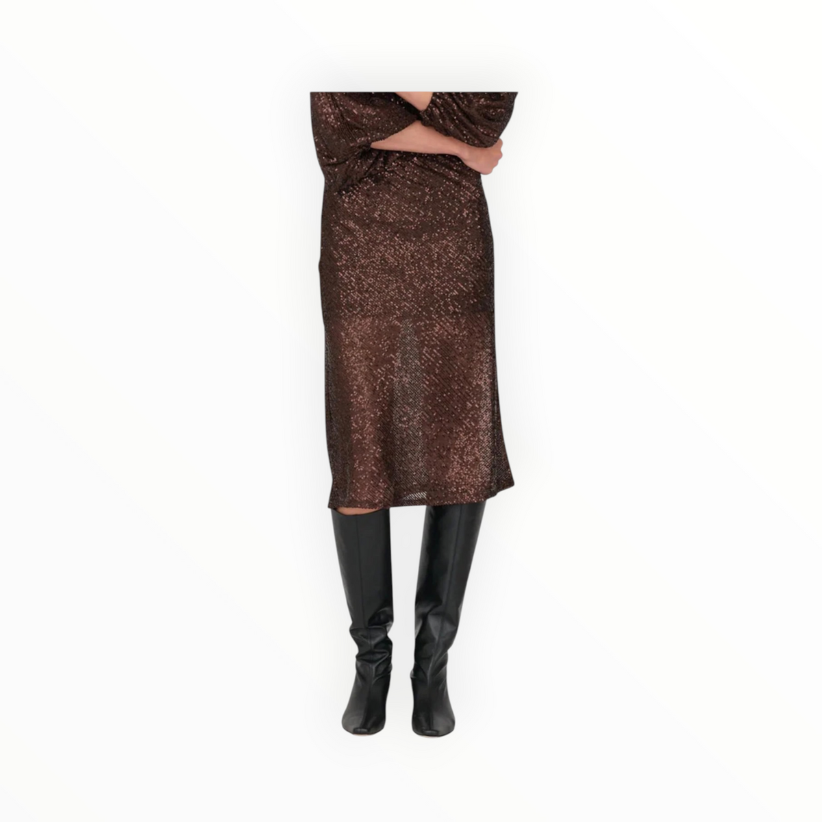 Secular Karolina Bias Skirt - Chocolate Sequins