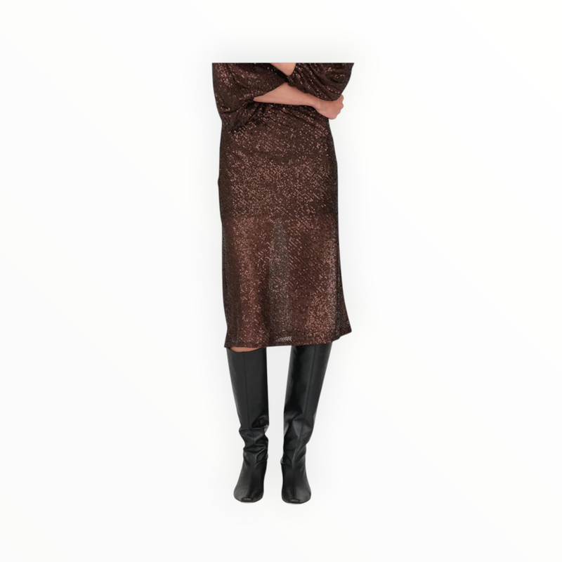 Secular Karolina Bias Skirt - Chocolate Sequins