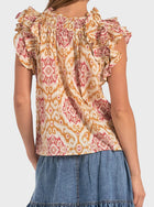 Elan Double Top - Gold Ikat