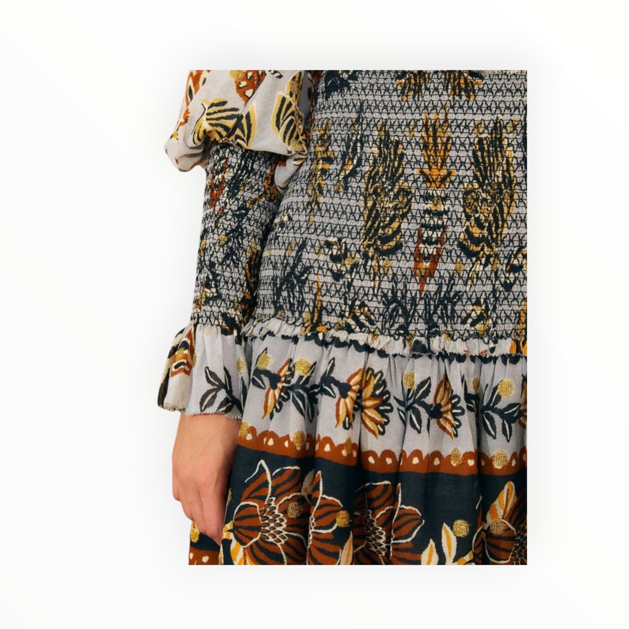 Farm Rio Floral Tapestry Mini Dress - Silver