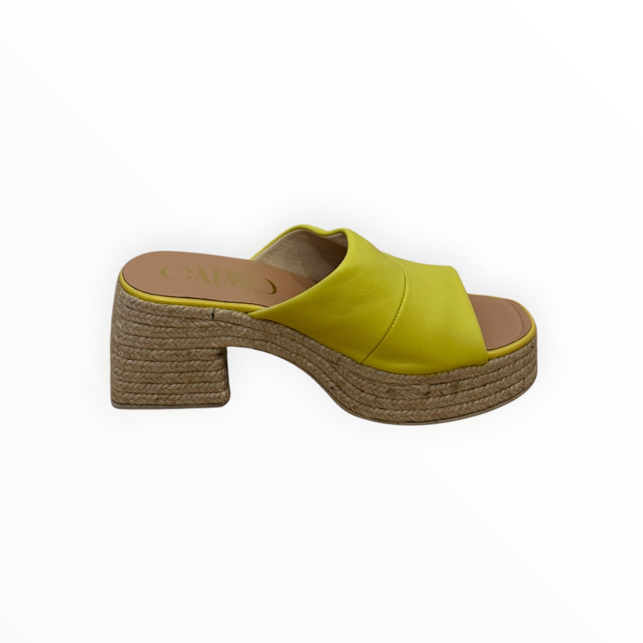Gaimo Kala Jute Wide Heeled Leather Clogs - Taxi