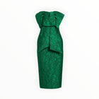 Badgley Mischka Jacquard Bow Dress - Emerald