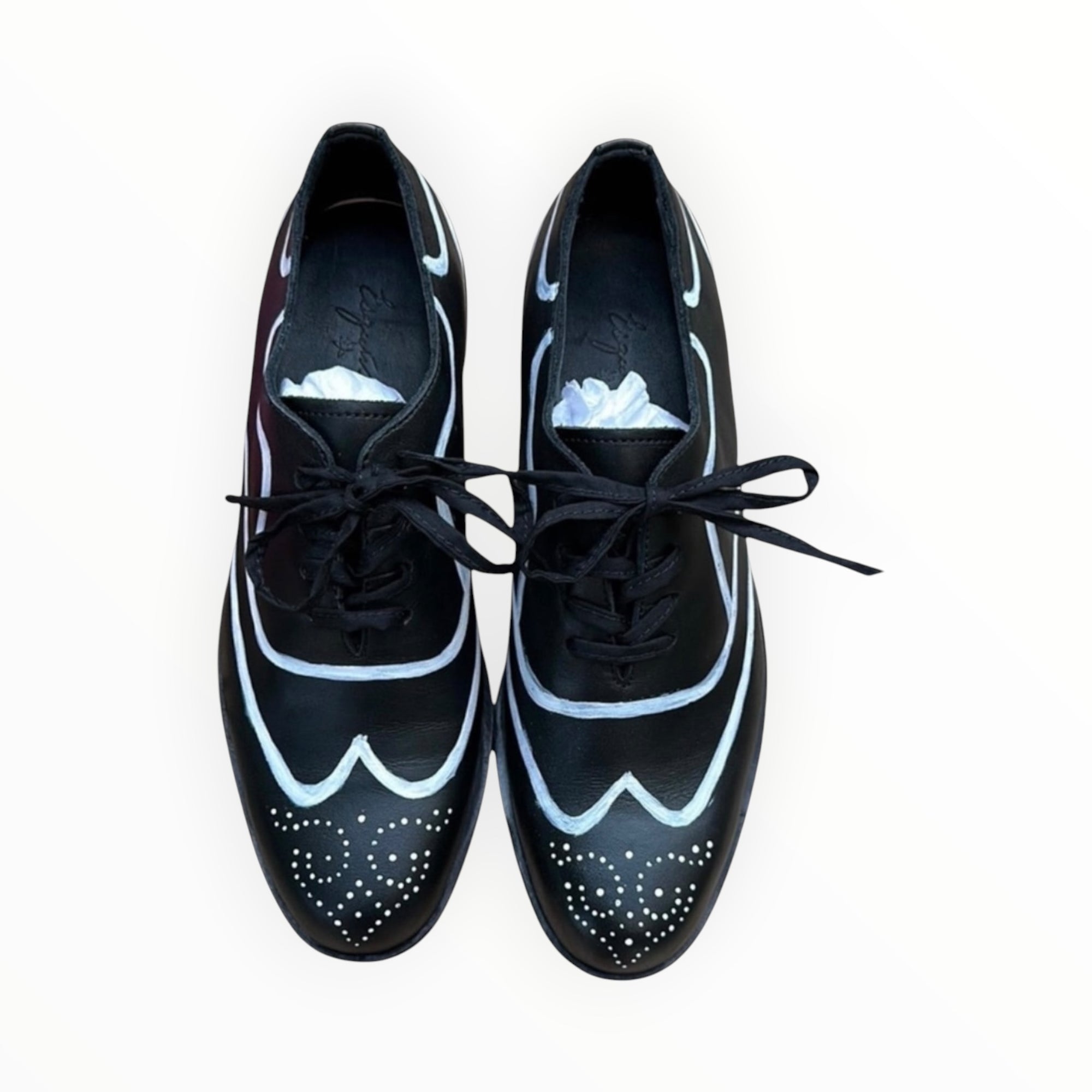 Esquival Handpainted Wingtip - Black