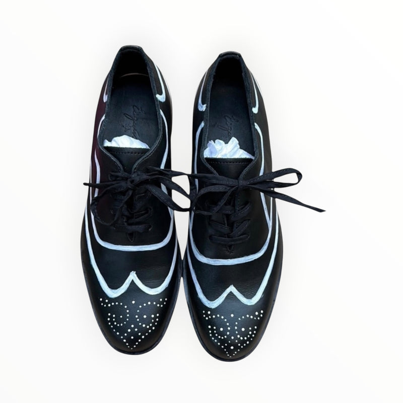 Esquival Handpainted Wingtip - Black