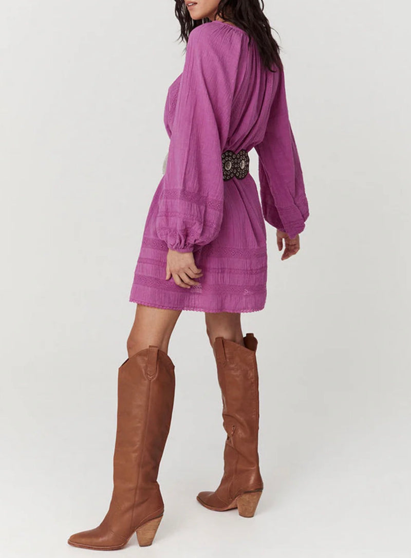 SPELL Serendipity Lace Tunic Dress - Orchid