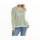 Lisa Todd Twister Open Stitch Crewneck Sweater - Sour Apple