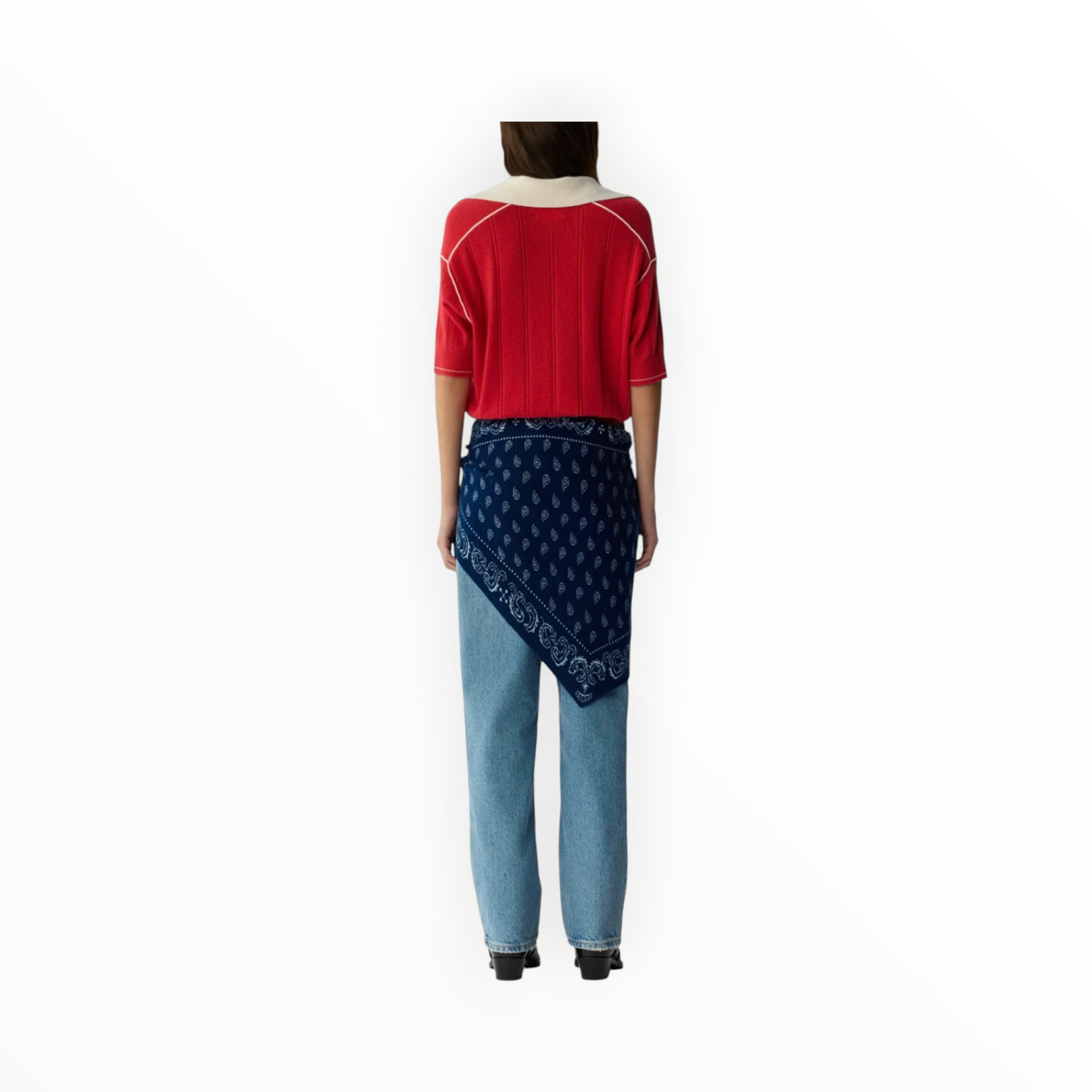Guest In Residence Pele Polo - Scarlet/Cream