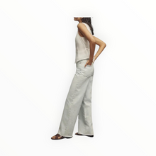 LE JEAN High Rise Wide Leg Jeans W/Bow Embroidery - Arctic Blue