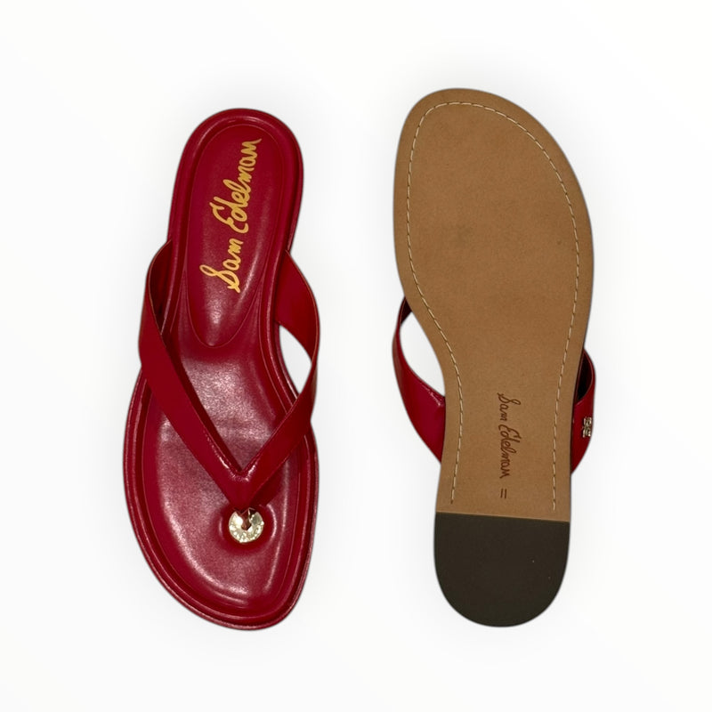 Sam Edelman Remi Leather Flip Flop - Red