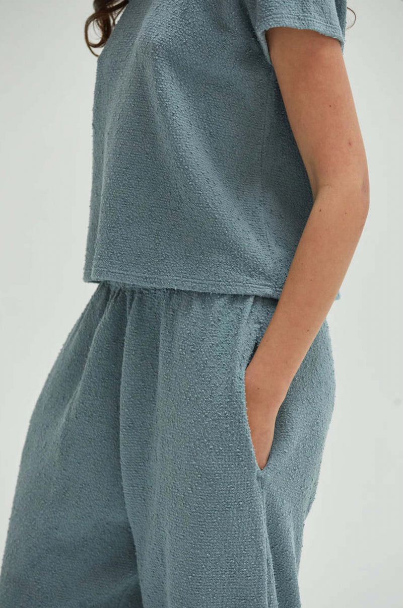 ASHER Agnes Boucle Sweatpant - Ocean