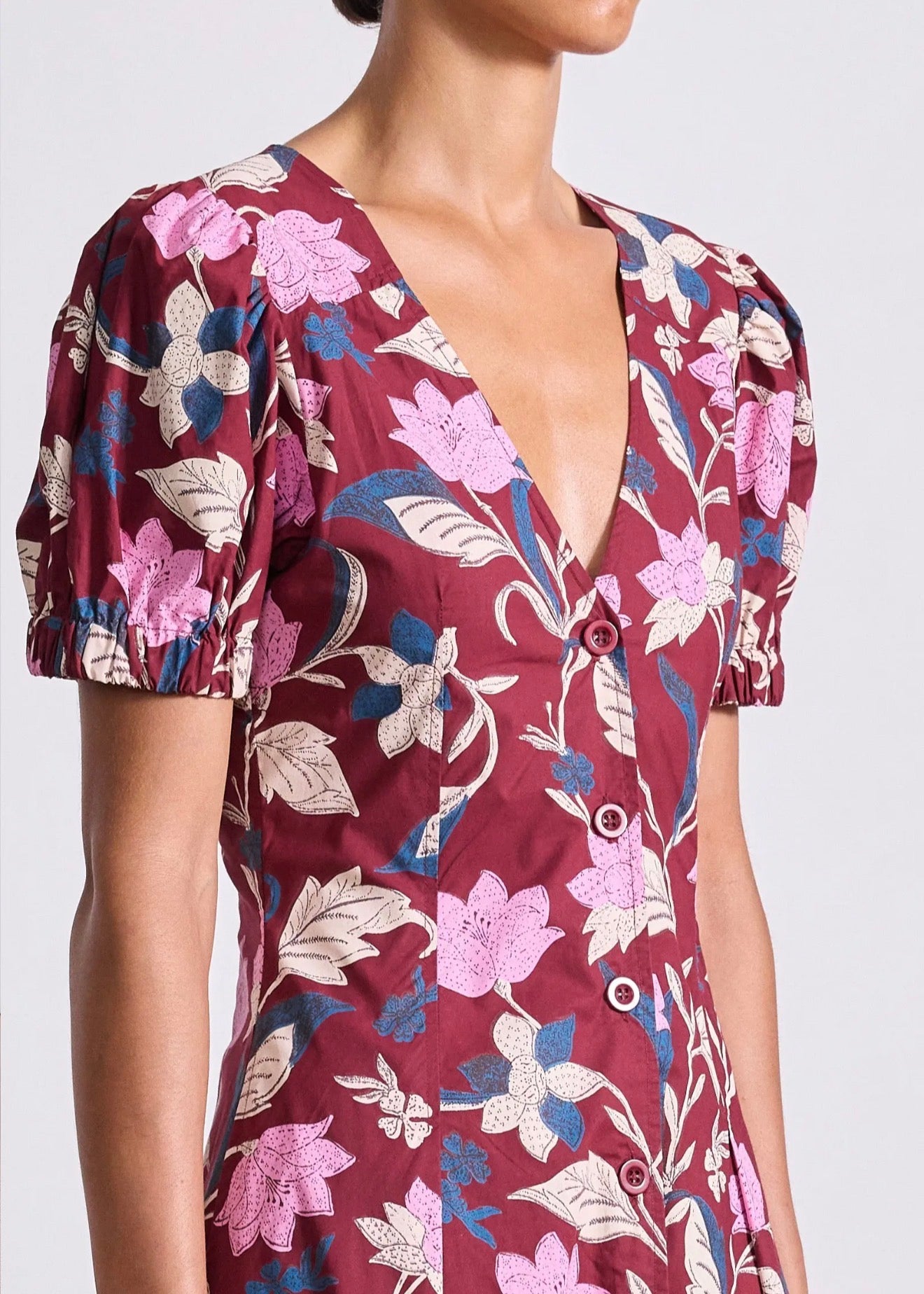 Apiece Apart Dia Maxi Dress - Essa Floral Merlot
