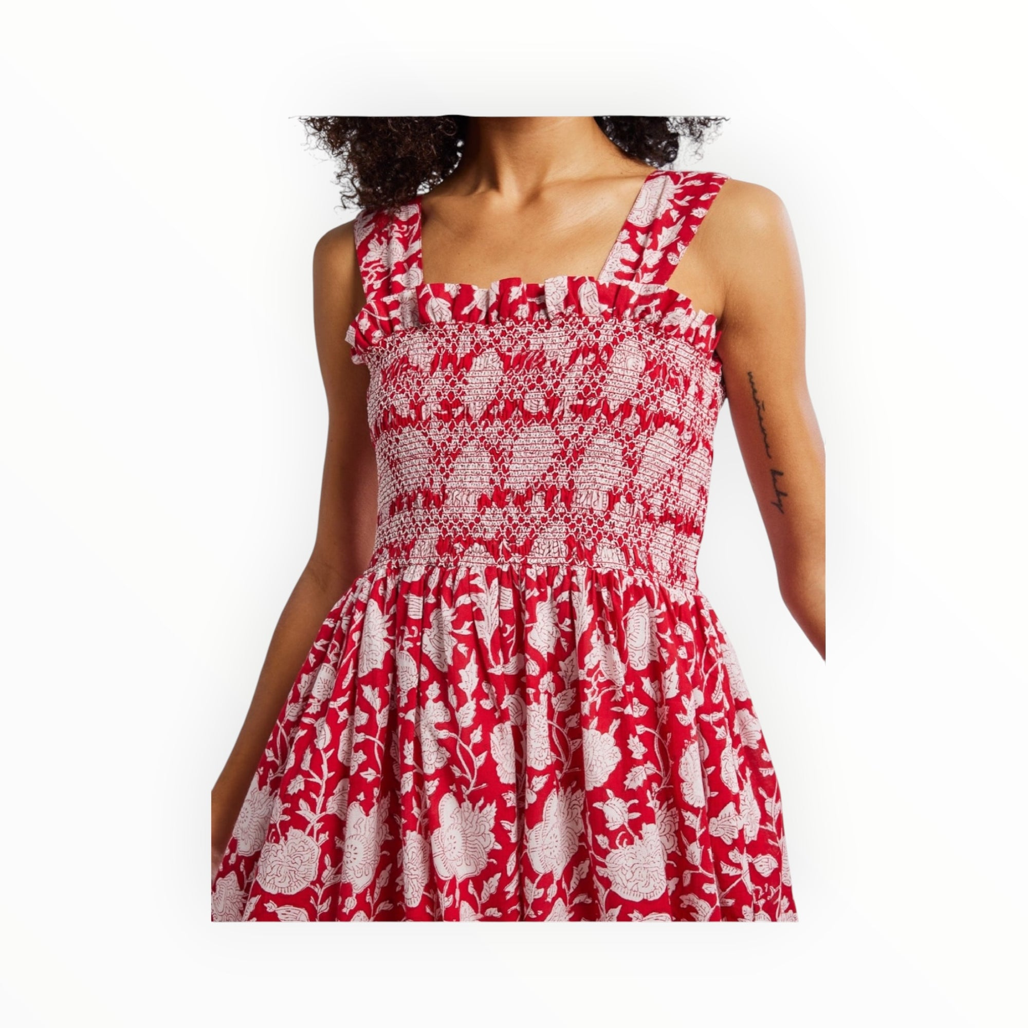 MILLE Garden Dress - Red Zinnia