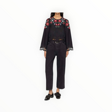 Sea New York Rosaline Embroidery Long Sleeve Top - Black