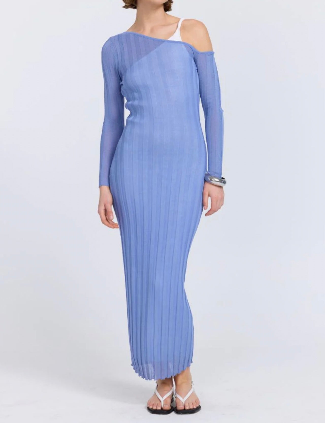 Sovere Studio Duality Layered Dress - Blue/White