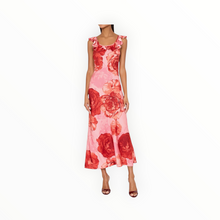 MILLY Scarlett Print Ruffle Midi Dress - Pink Multi