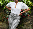 Livotte Molly Split Neck Slim Fit T-Shirt - White