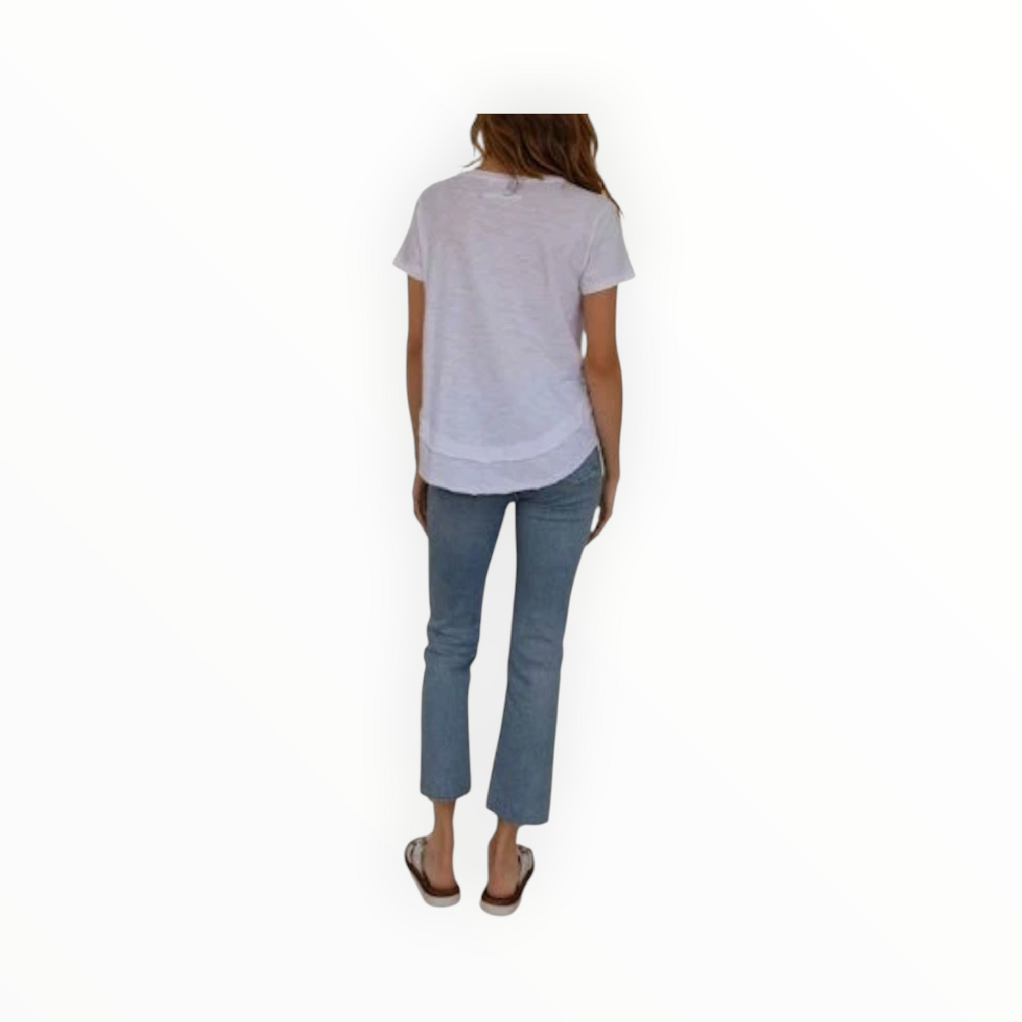 CHRLDR Embroidered Ava V-Neck Tee - White
