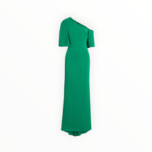 Badgley Mischka Stretch-Crepe Cape Gown - Green