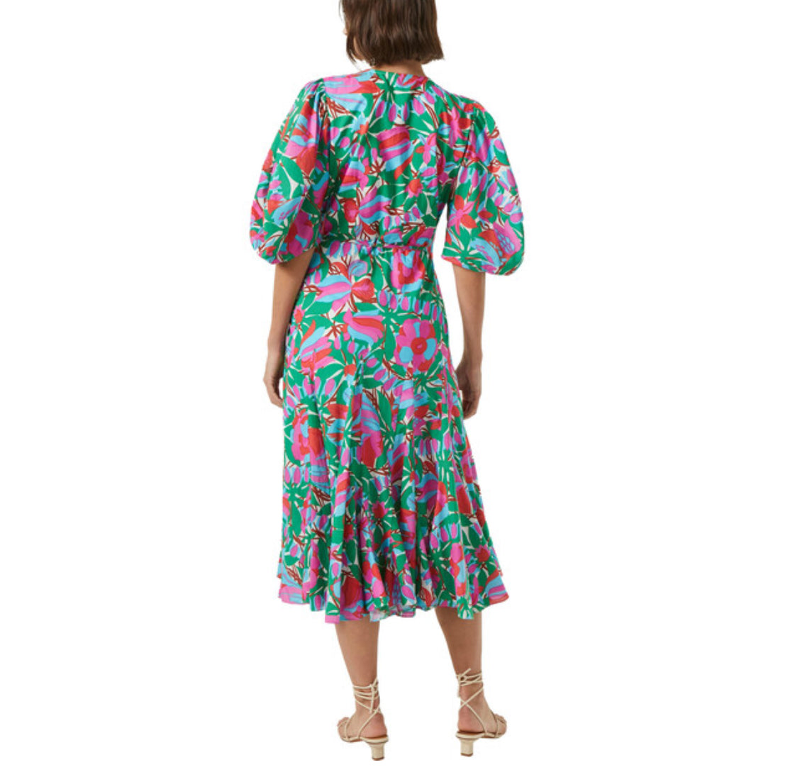 RHODE Fiona Wrap Dress - White Fleur Tropicale