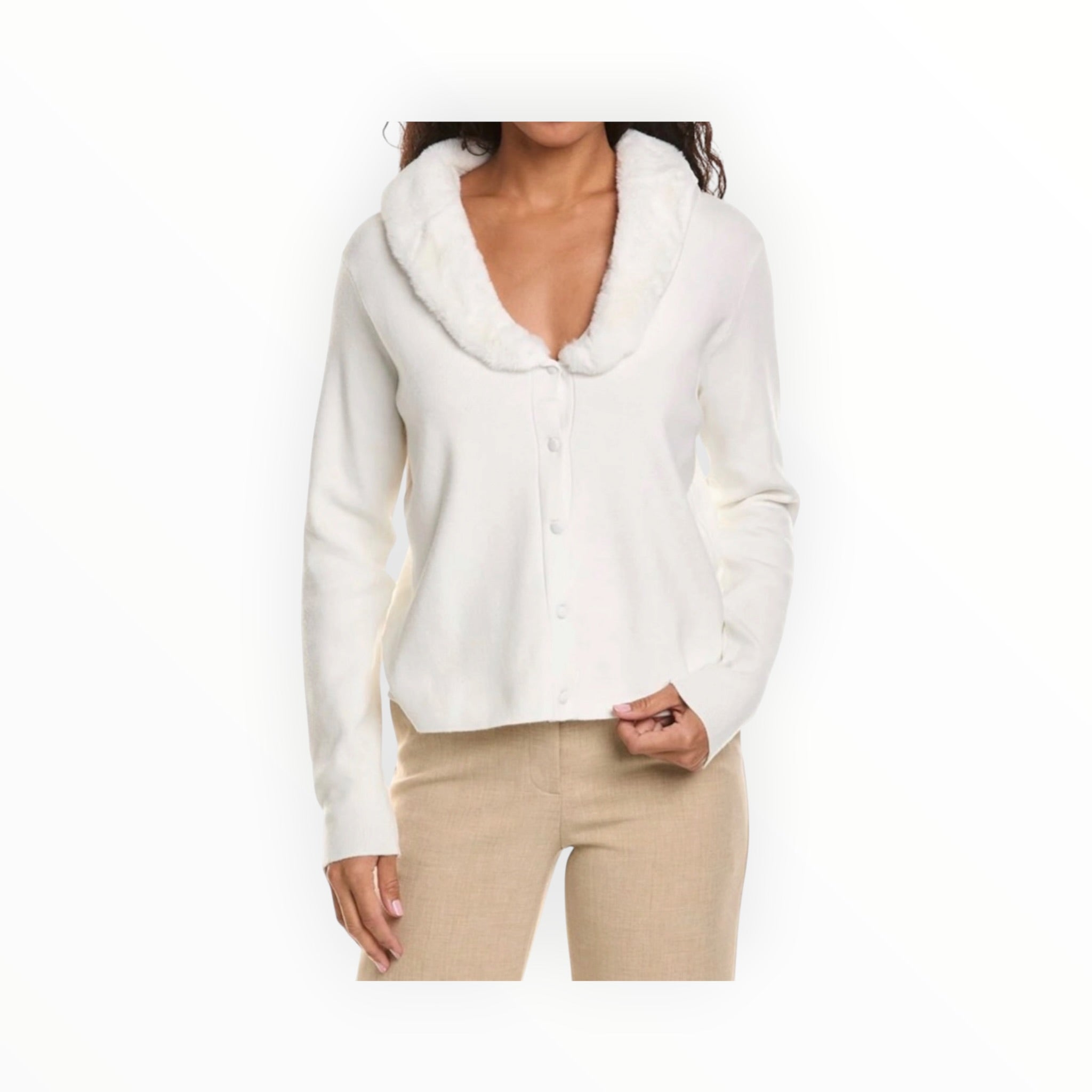 Renuar Fur Cardigan - Winter White
