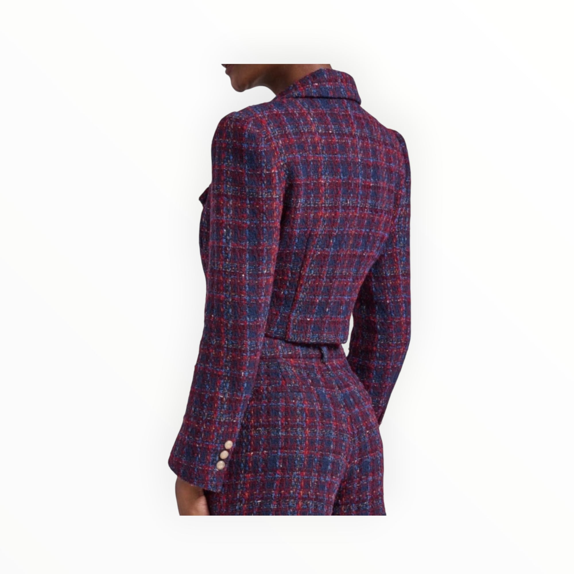 Generation Love Norah Tweed Blazer - Navy/Merlot