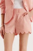 tyler böe Kennedy Seersucker Scallop Shorts - Tiger Lily