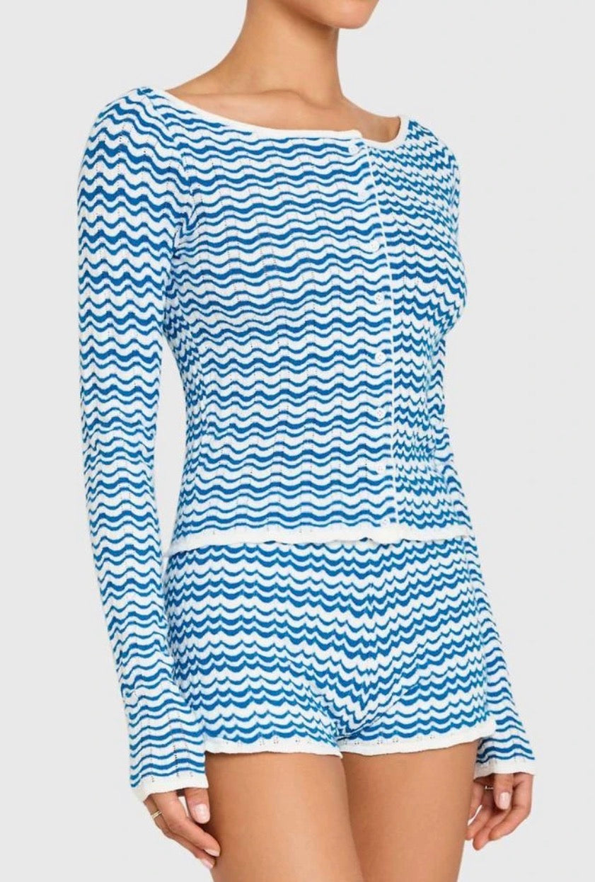 Amanda Uprichard Breezy Cardigan- Blue/White Stripe