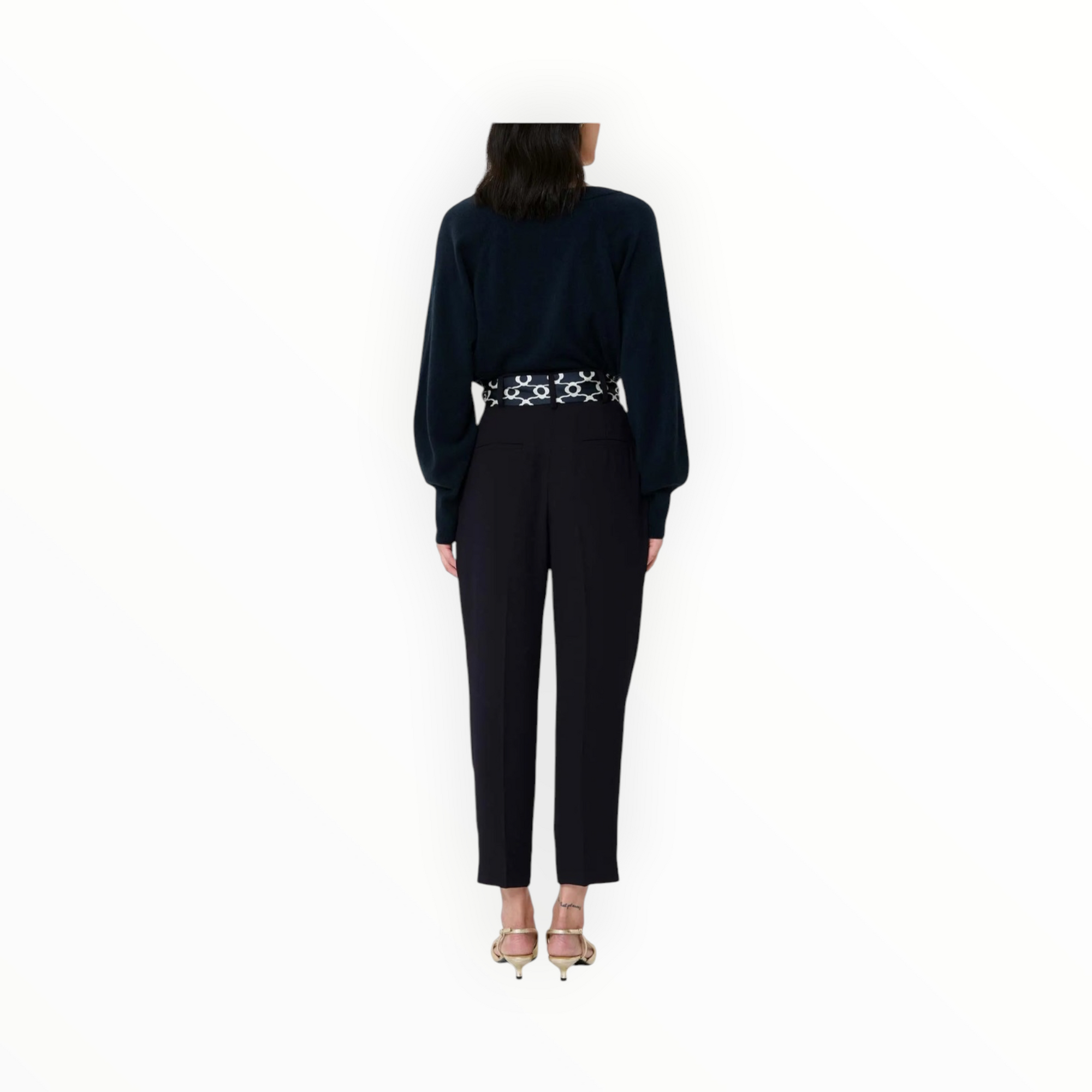 Tara Jarmon Paga Belted Pants - Midnight Blue