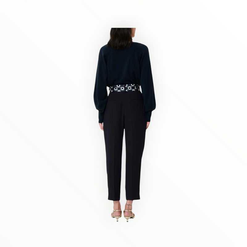 Tara Jarmon Paga Belted Pants - Midnight Blue