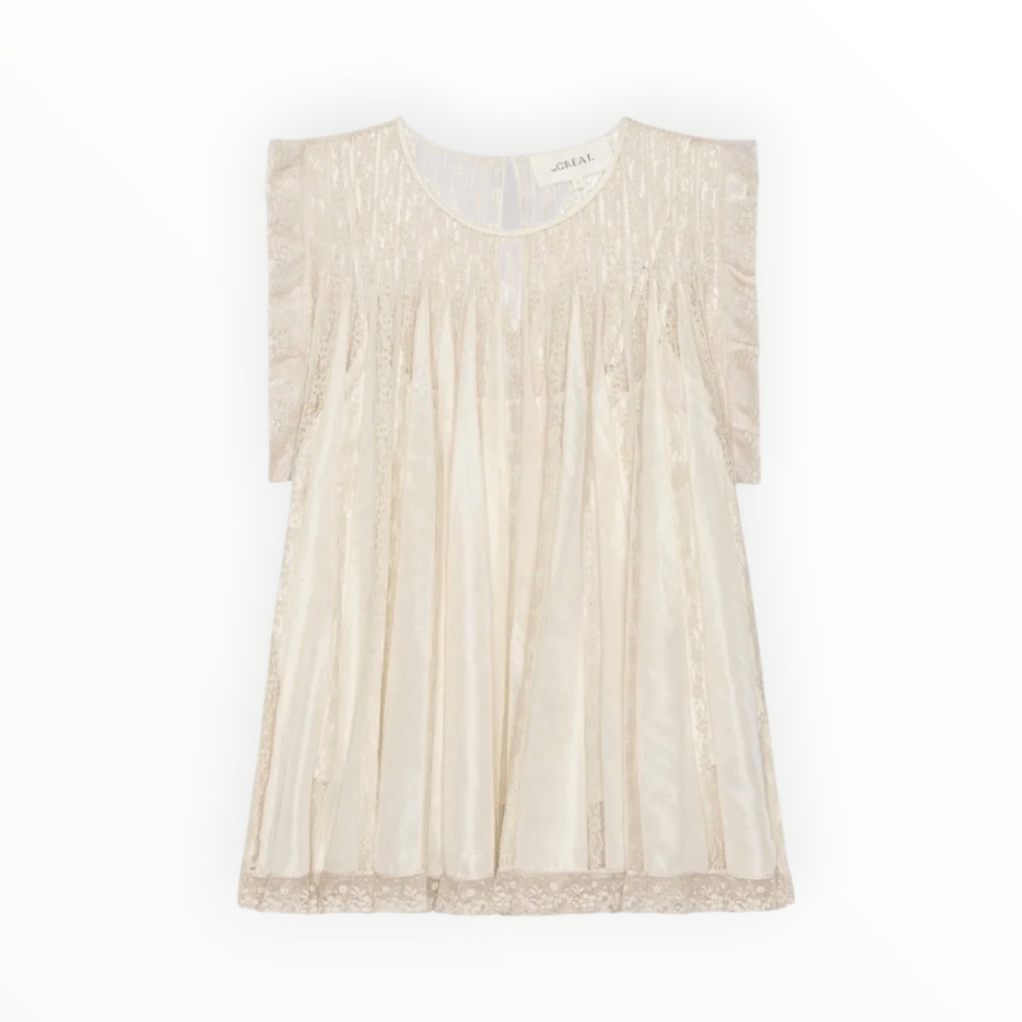 The Great. The Keepsake Lace Shell Top - Cream