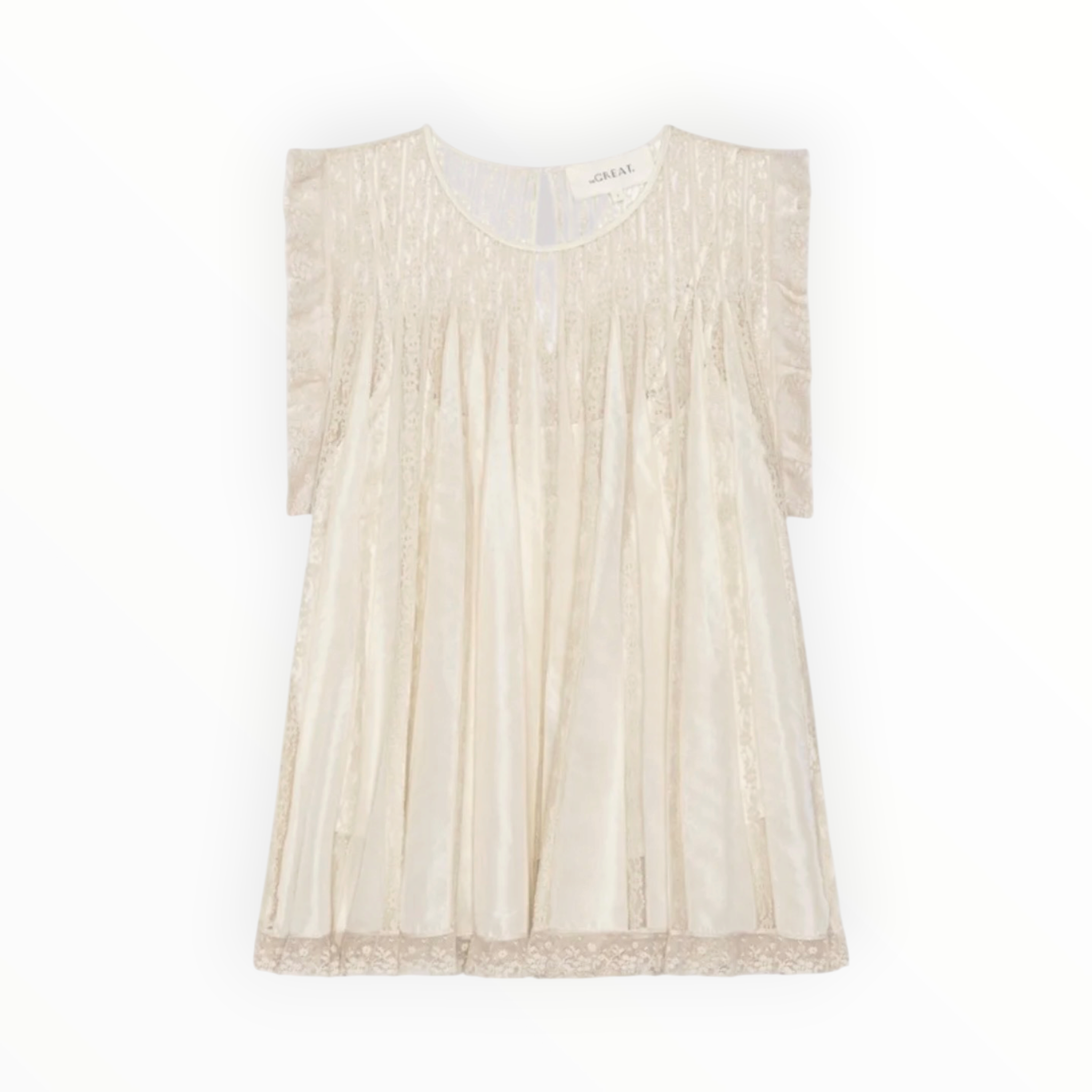 The Great. The Keepsake Lace Shell Top - Cream