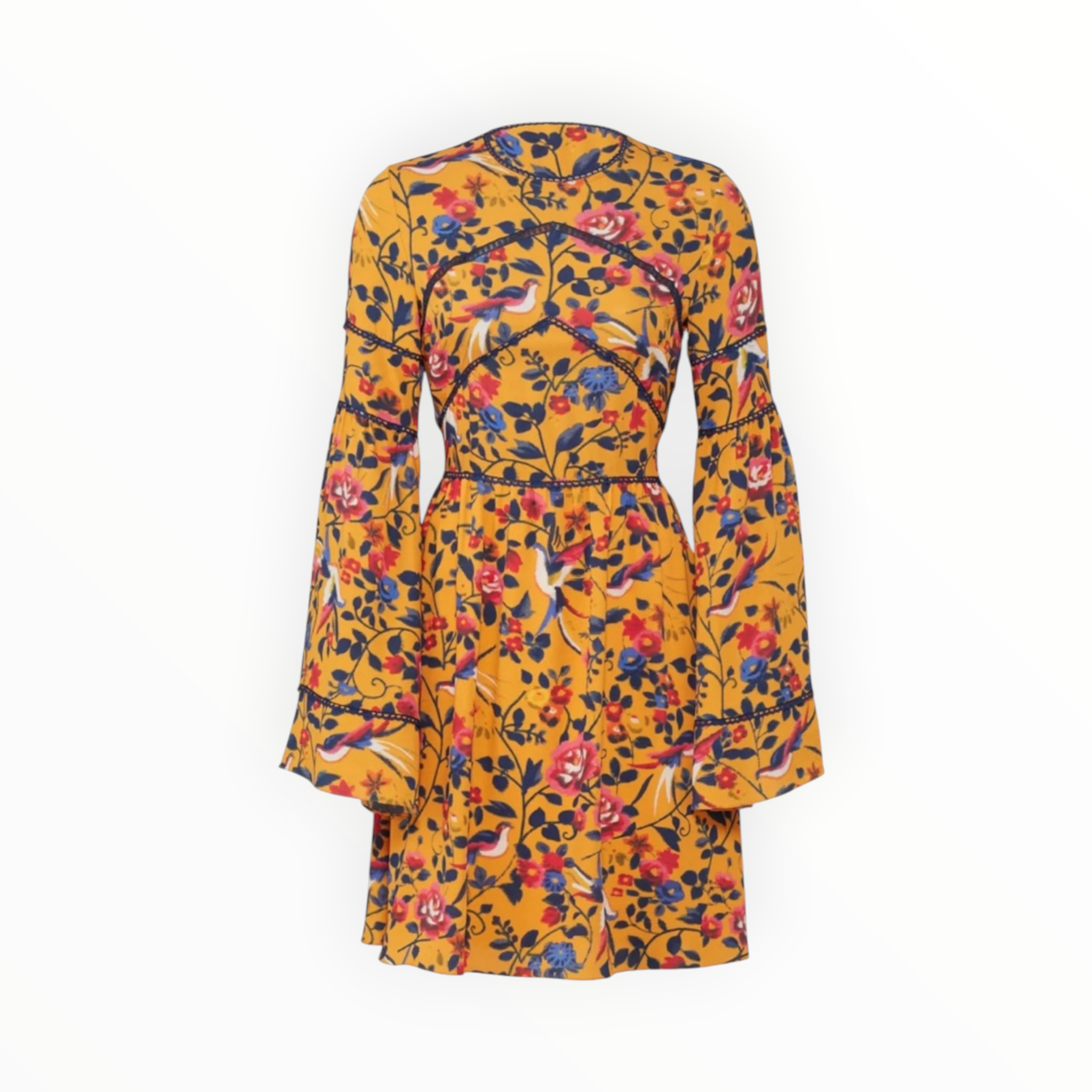 Tanya Taylor Kimono Mini Dress - Marigold
